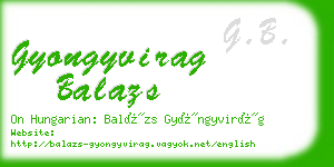 gyongyvirag balazs business card